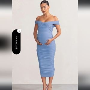 Club L London Maternity ruched midi dress